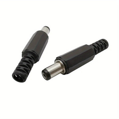 10pcs (5Pairs) 12V 3A 5.5 X 2.1mm Plastic Male Plugs DC022 DC Power Socket Female Jack Screw Nut Panel Mount Connector 5.5*2.1MM