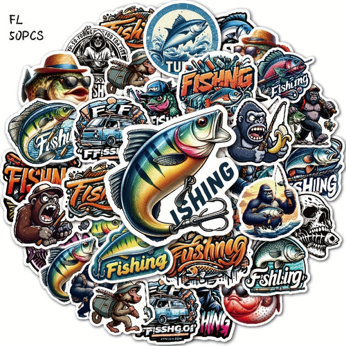 50pcs Waterproof Fishing Stickers