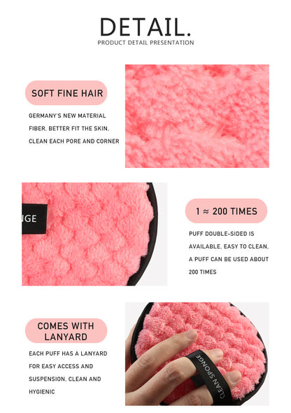 Makeup Remover Pads, Dual Sided Reusable Washable Make Up Removing Cloth Microfiber Pads