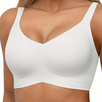 Solid Seamless Wireless Bra, Sporty Anti Sagging Push Up Comfy Bra, Women's Lingerie
