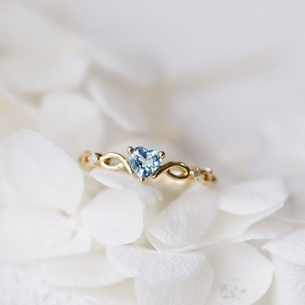 Elegant Princess Aquamarine Ring