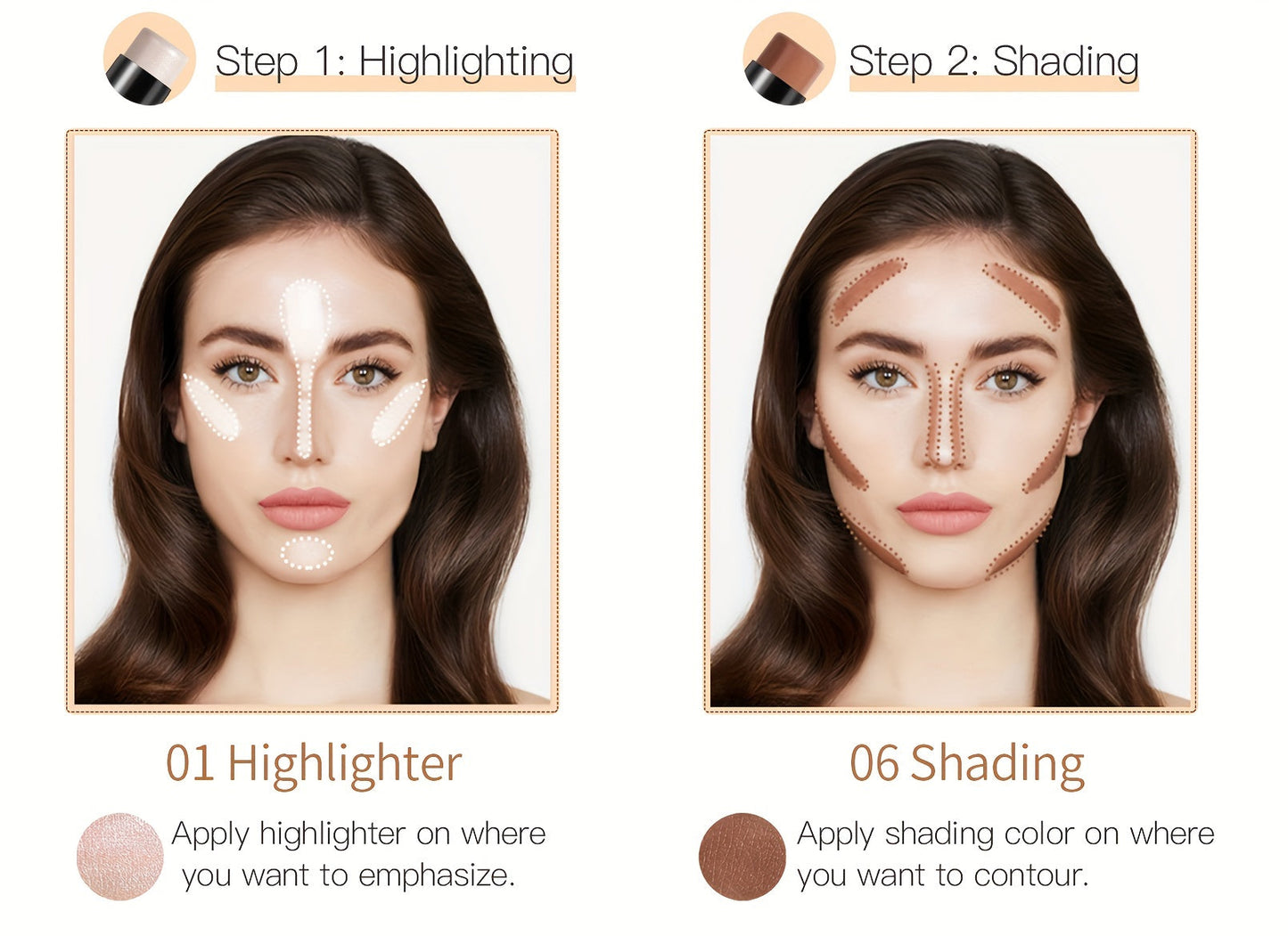 3-in-1 Highlighter, Concealer, Contouring, And Bronzer Stick
