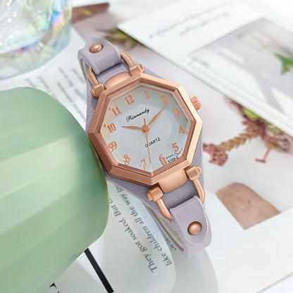 Casual Analog-Digital Women's Wrist Watch with PU Leather Band