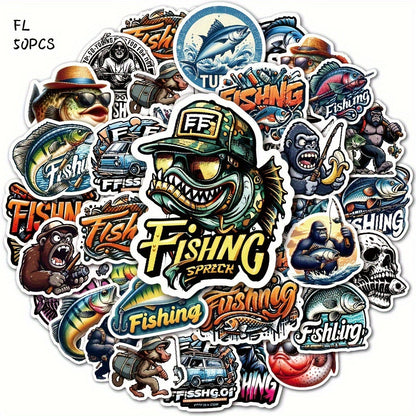 50pcs Waterproof Fishing Stickers